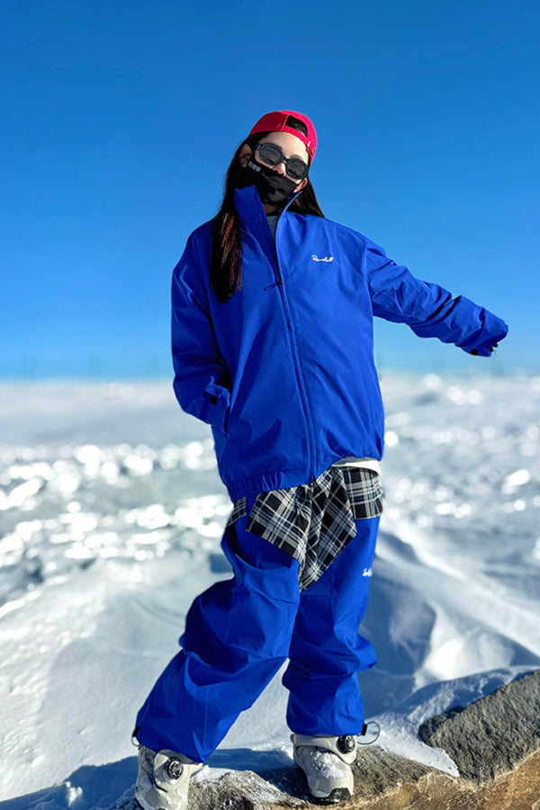 XwXwSeui Women Men Breathable Fleeced Embroidered Outdoor Breathproof Snow Suits