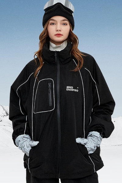 XwXwSeui Women and Men Insulated Zipper Waterproof Windproof 3L Snowboarding Jackets