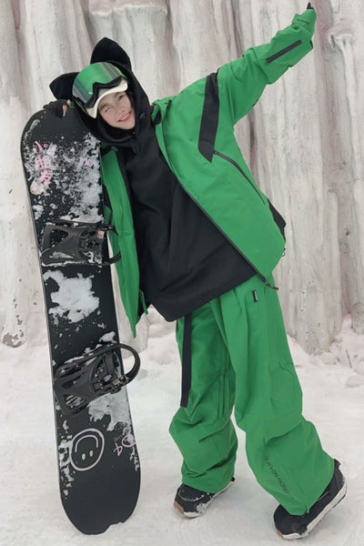 XwXwSeui Women Men Insulated 3L Loose Outdoor Waterproof Chic Snow Suits