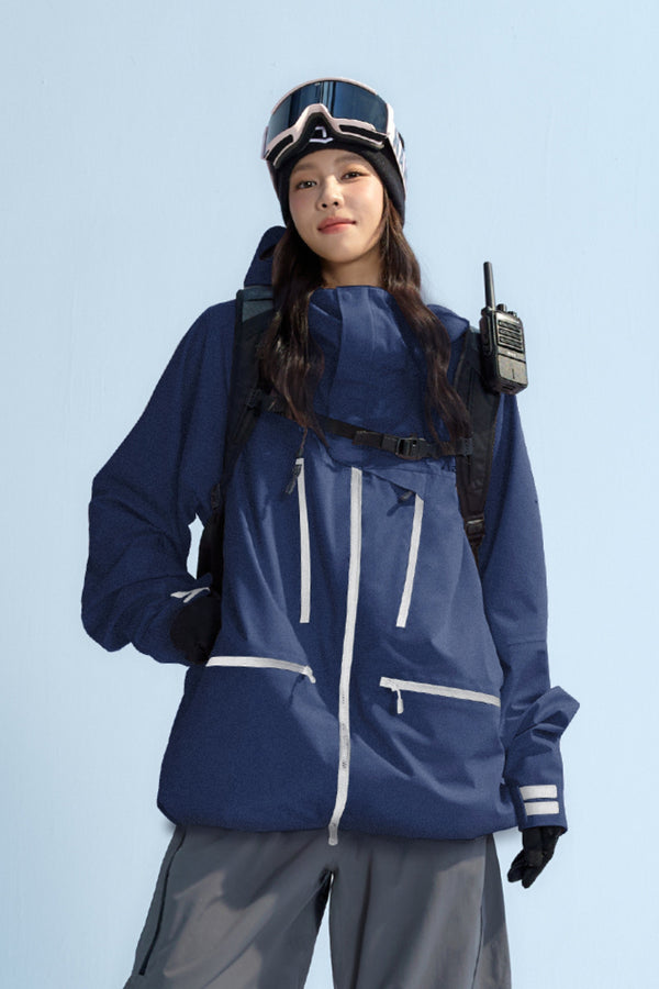 XwXwSeui Men's and Women's Fleeced Baggy  Windproof Hooded Ski Jackets