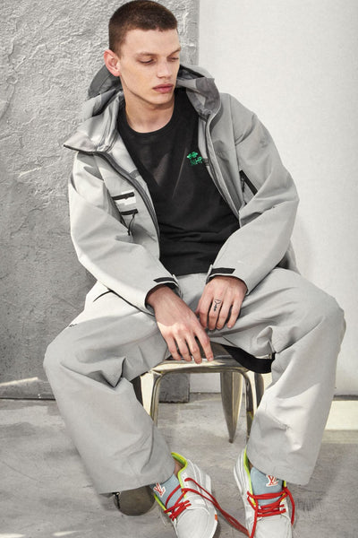 XwXwSeui Men Women Zipper Baggy Hooded Waterproof 3L Shell Skiing Suits