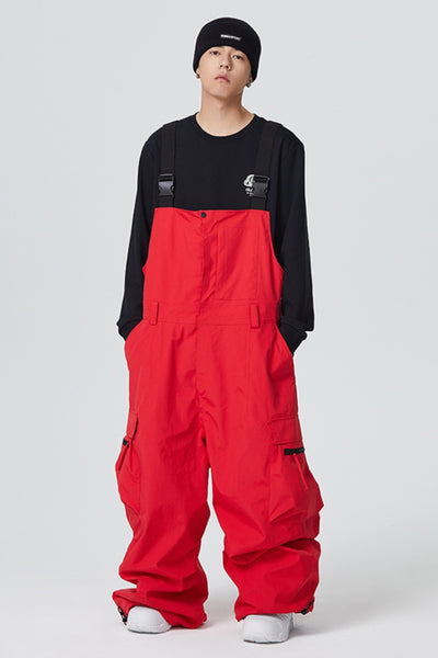 XwXwSeui Men Women Loose Hip Hop 3L Release Buckle Belt Overalls Skiing Bibs