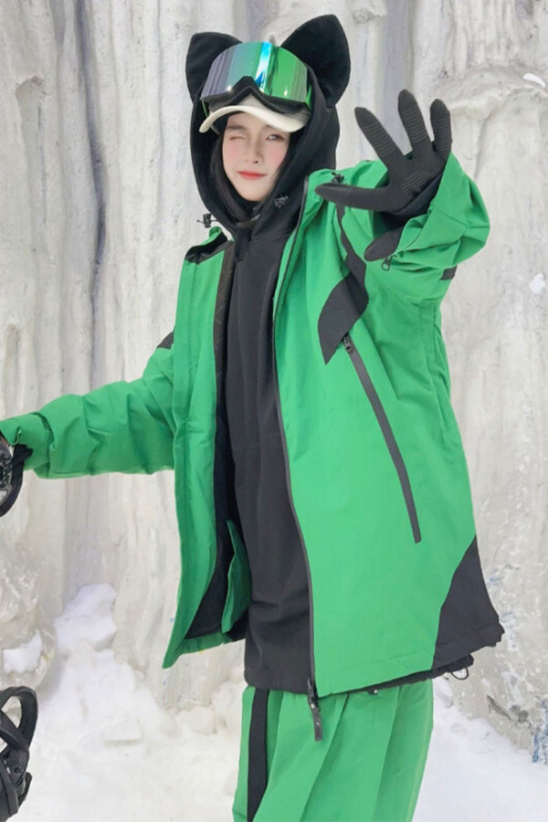 XwXwSeui Womens Mens Insulated Patchwork 3L Breathable Fashion Ski Jackets