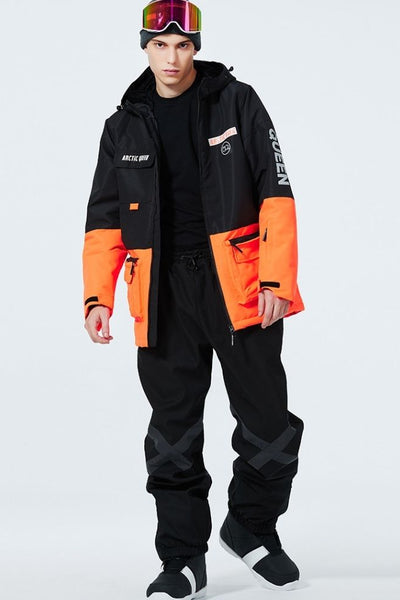 XwXwSeui Men Women Outdoor Insulated Snow Suits-Black Series