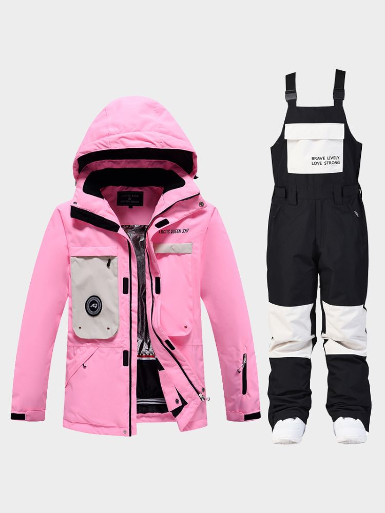 XwXwSeui Men Women Outdoor Windproof Snow Suits-Black Series