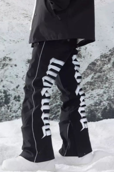 XwXwSeui Men Women Reflective Printing Ski Pants