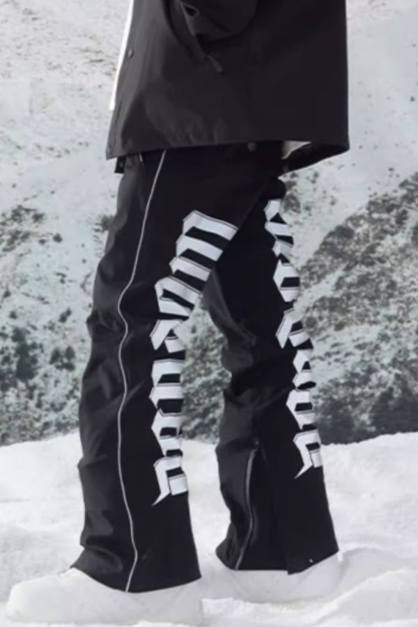 XwXwSeui Men Women Reflective Printing Ski Pants
