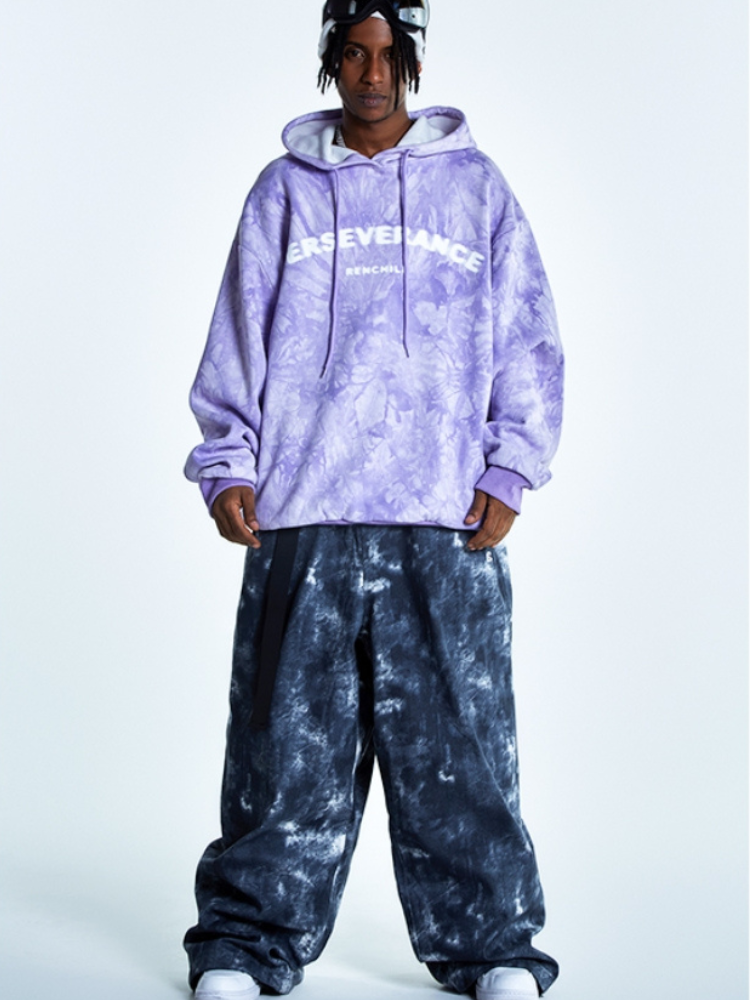 XwXwSeui Men Women Tie-Dyed Super Baggy Pants Trendy Hip Hop Ski Pants