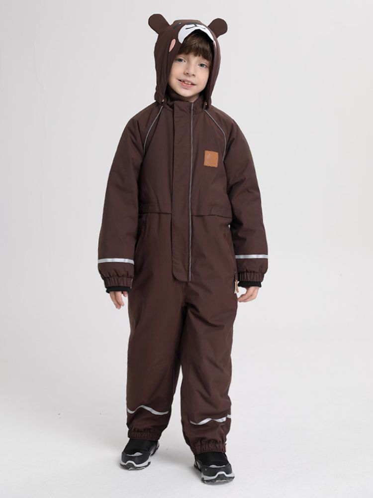 XwXwSeui Kids Insulated Animals Graphic Ski Jumpsuit