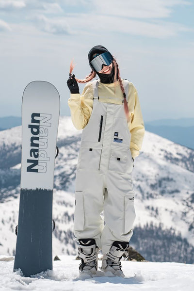 XwXwSeui Men Women Insulated Loose Baggy Snow Bibs