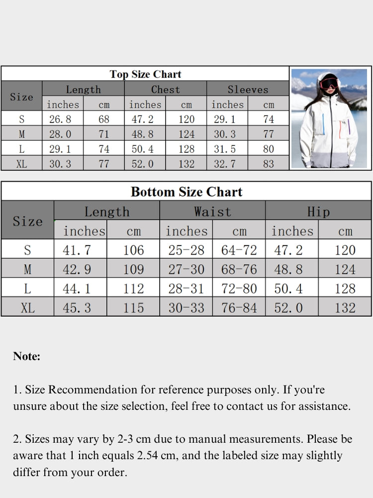 XwXwSeui Men Women 3L Color Zipper Hooded Snow Suits