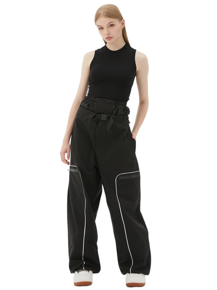 XwXwSeui Men Women Reflective Loose Ski Pants