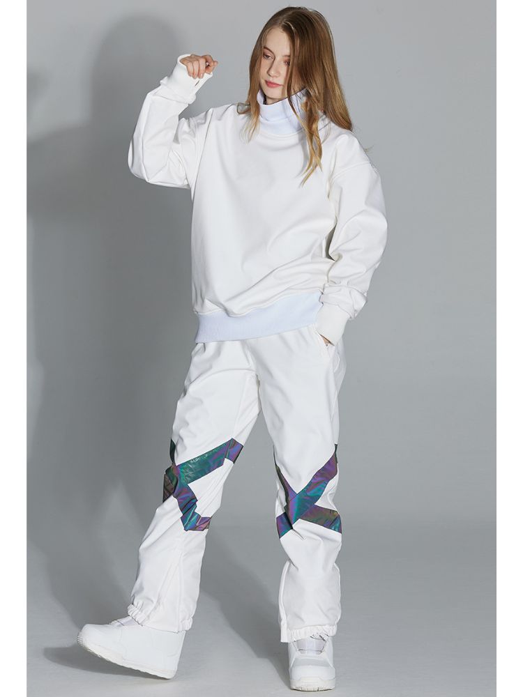 XwXwSeui Men Women Insulated Outdoor Snow Suits-White Series