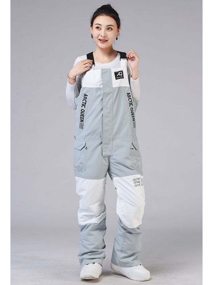 XwXwSeui Men Women Colorblock Shell Snow Bibs