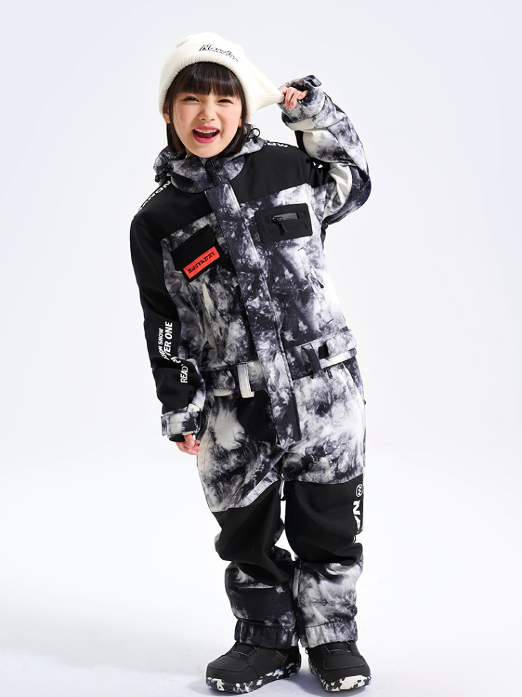 XwXwSeui Kids Hooded Insulated Ski Jumpsuit