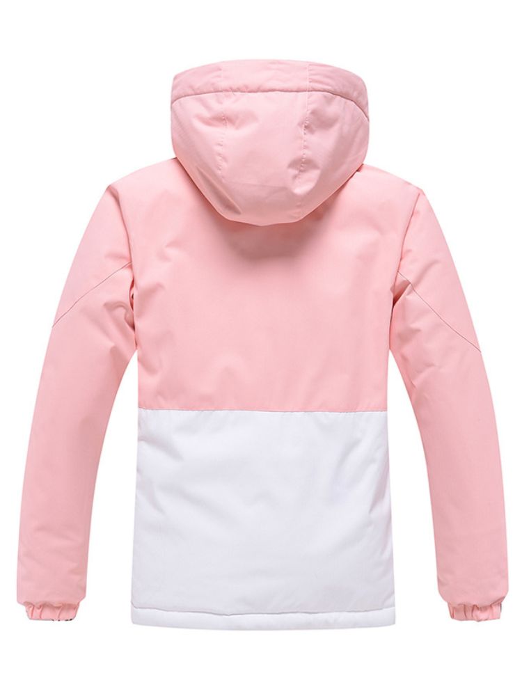 XwXwSeui Men Women Colorblock Hooded Snow Jacket