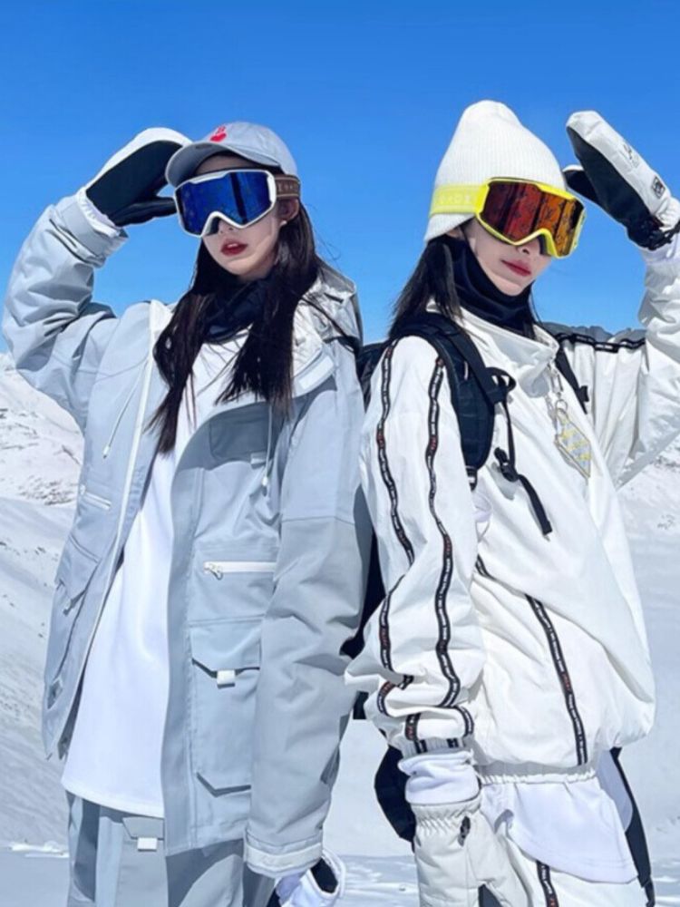 XwXwSeui Men Women Retro Baggy Snow Suits