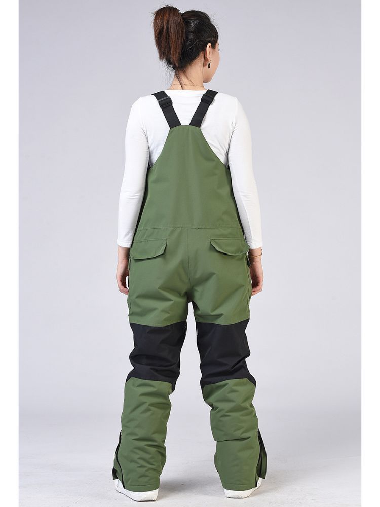 XwXwSeui Men Women Colorblock Shell Snow Bibs