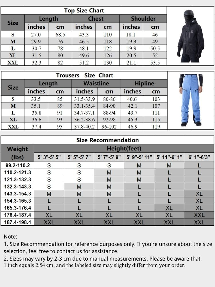 XwXwSeui Men Women 3L Outdoor Shell Snow Suits