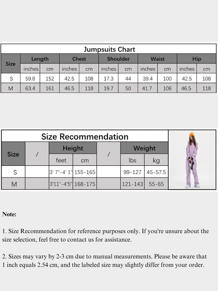 XwXwSeui Men Women Insulated Waterproof Ski Jumpsuit