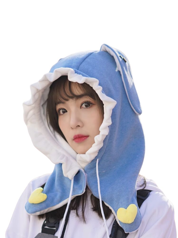 XwXwSeui Men Women Catoon Rabbit Snow Helmet Hood