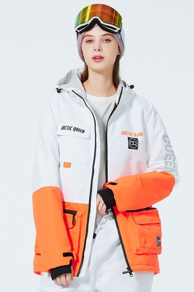 XwXwSeui Men Women Outdoor Insulated Snow Suits-White Series
