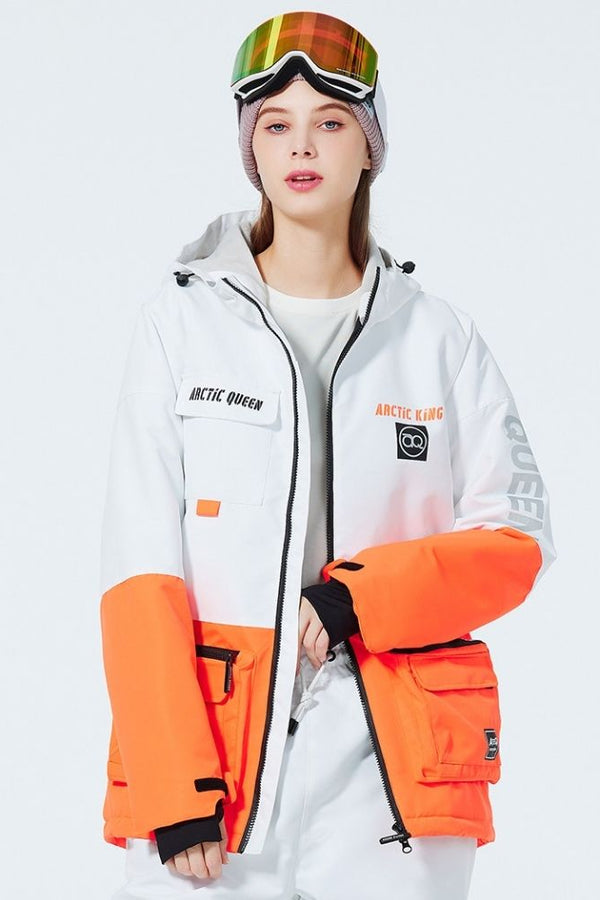 XwXwSeui Men Women Outdoor Insulated Snow Suits-White Series