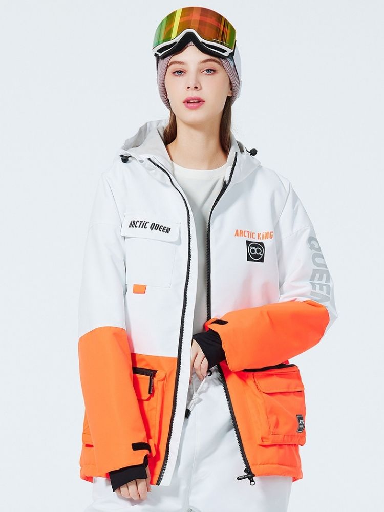 XwXwSeui Men Women Outdoor Insulated Snow Suits-White Series