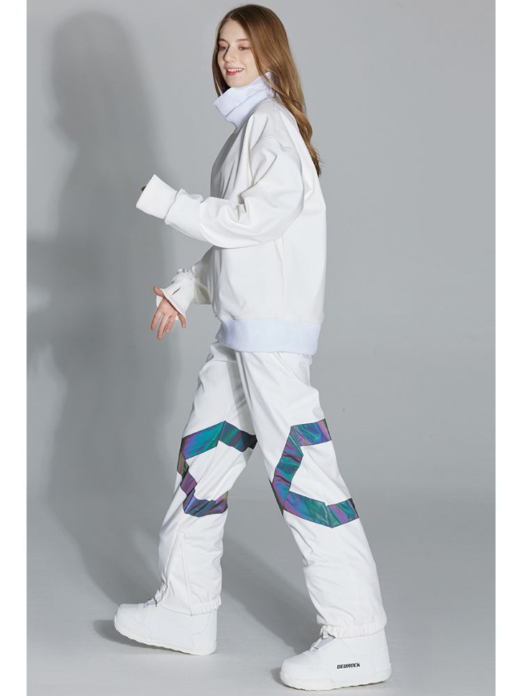 XwXwSeui Men Women Insulated Outdoor Snow Suits-White Series