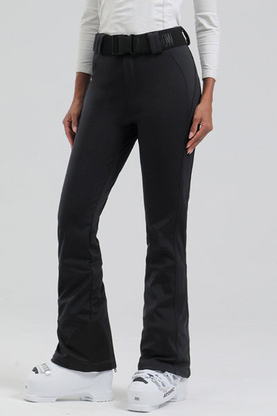 XwXwSeui Women Fleeced Slim Solid Stretch Snowboarding Pants