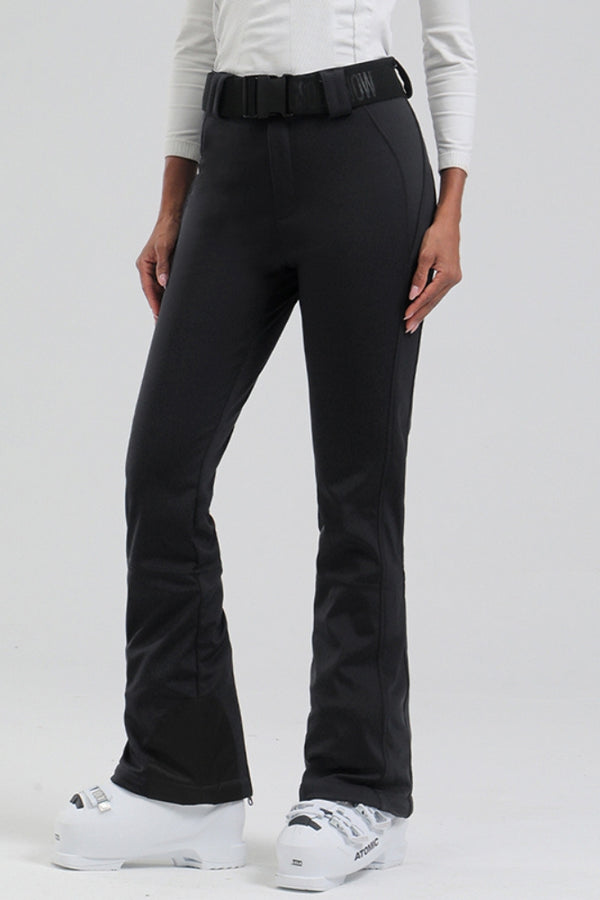 XwXwSeui Women Fleeced Slim Solid Stretch Snowboarding Pants