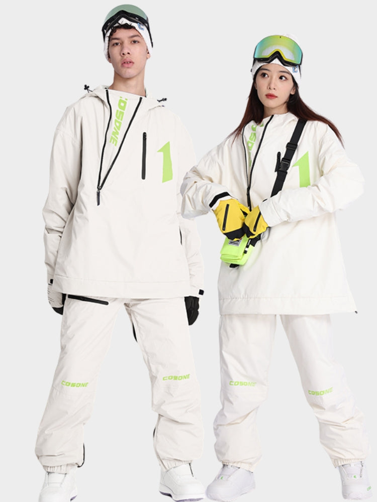 XwXwSeui Men Women Zipper Outdoor Snow Suits