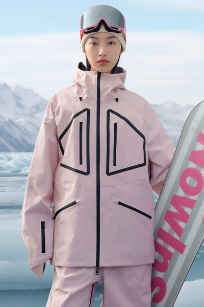 XwXwSeui Men Women 3L Reflective Shell Snow Jacket