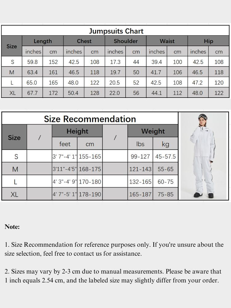 XwXwSeui Men Women Insulated Waterproof Ski Jumpsuit