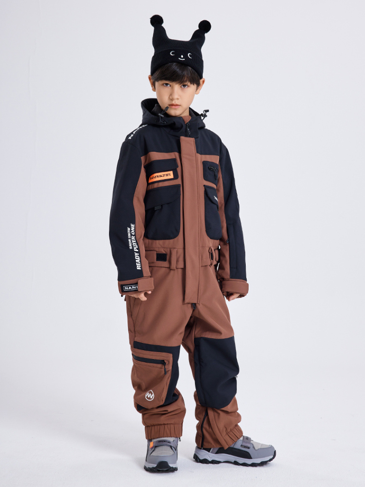 XwXwSeui Kids Hooded Insulated Ski Jumpsuit