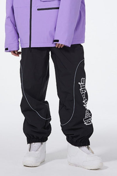 XwXwSeui Women Men Insulated Waterproof Baggy Outdoor Snowboarding Trousers
