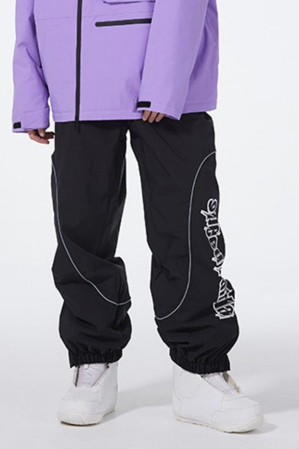 XwXwSeui Women Men Insulated Waterproof Baggy Outdoor Snowboarding Trousers