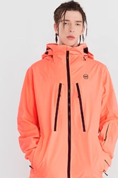 XwXwSeui Men Women Fleeced Waterproof Hooded Snow Jacket