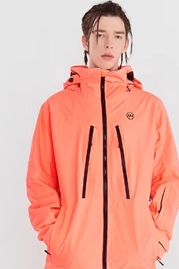 XwXwSeui Men Women Fleeced Waterproof Hooded Snow Jacket