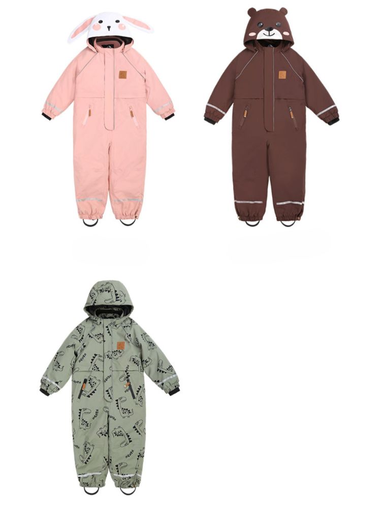 XwXwSeui Kids Insulated Animals Graphic Ski Jumpsuit