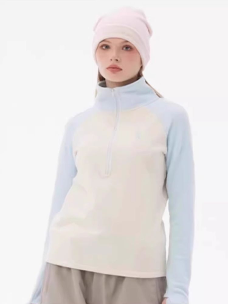 XwXwSeui Women Colorblock Mid Fleece Ski Pullover