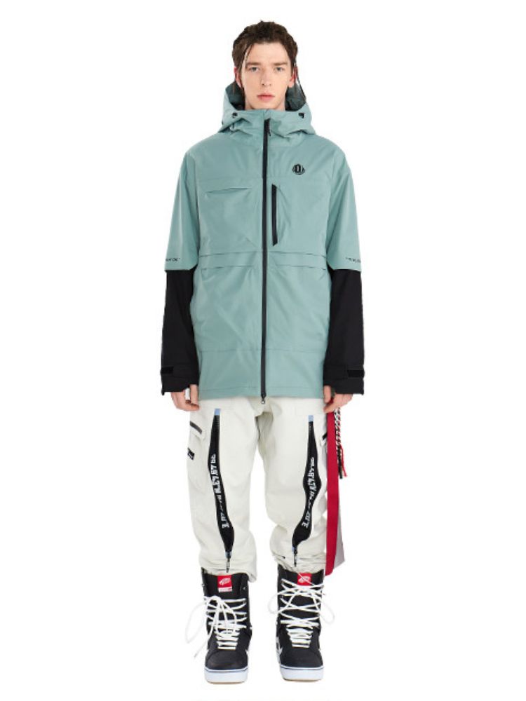 XwXwSeui Men Women Colorblock Insulated Snow Jacket