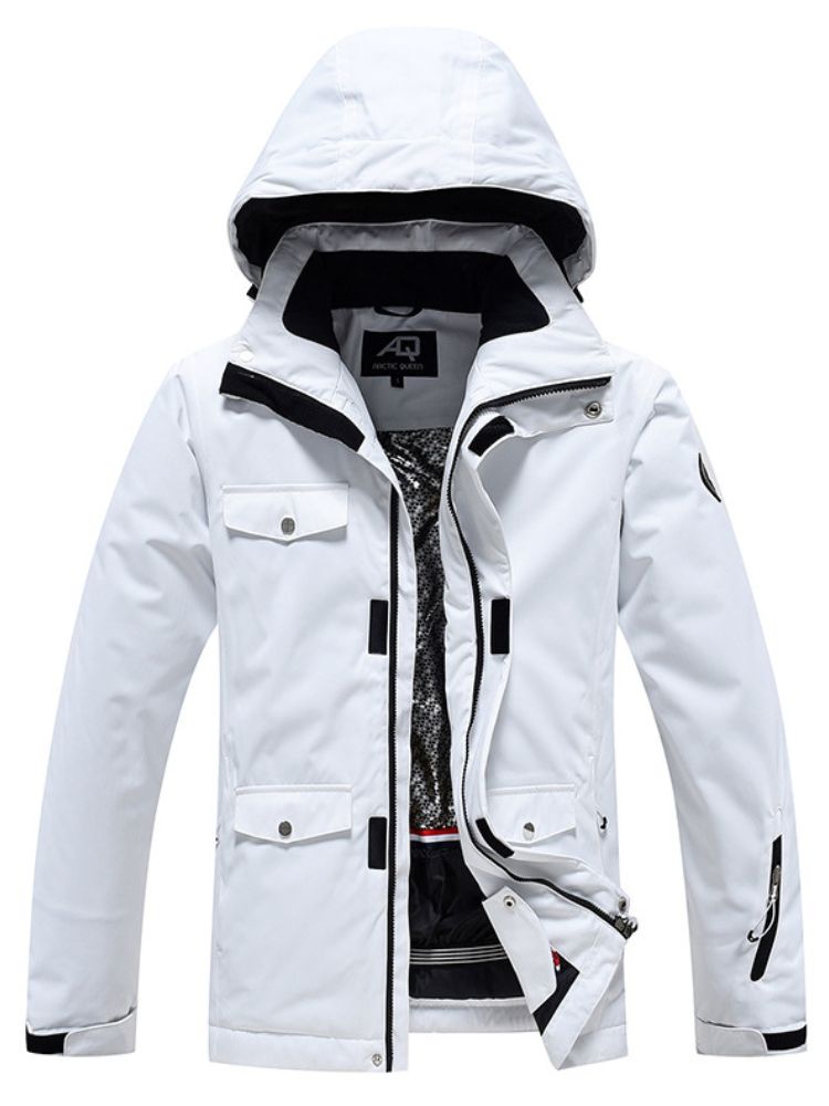 XwXwSeui Men Women Windproof Insulated Snow Suits-White Series