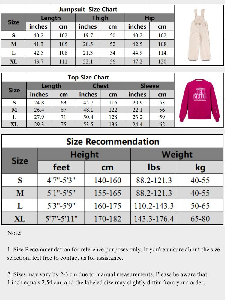 XwXwSeui Women Men Loose Single Board Double Board Fashion Ski Suits