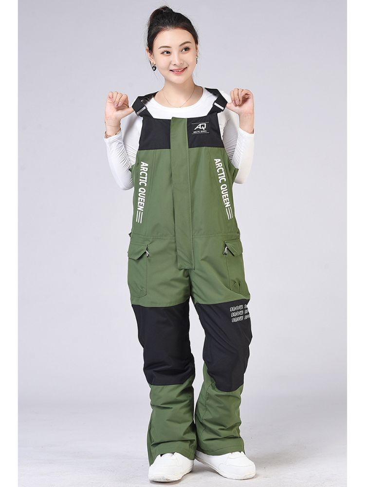 XwXwSeui Men Women Colorblock Shell Snow Bibs