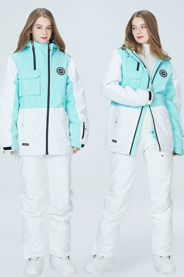 XwXwSeui Men Women Hiker Windproof Snow Suits-Blue Series