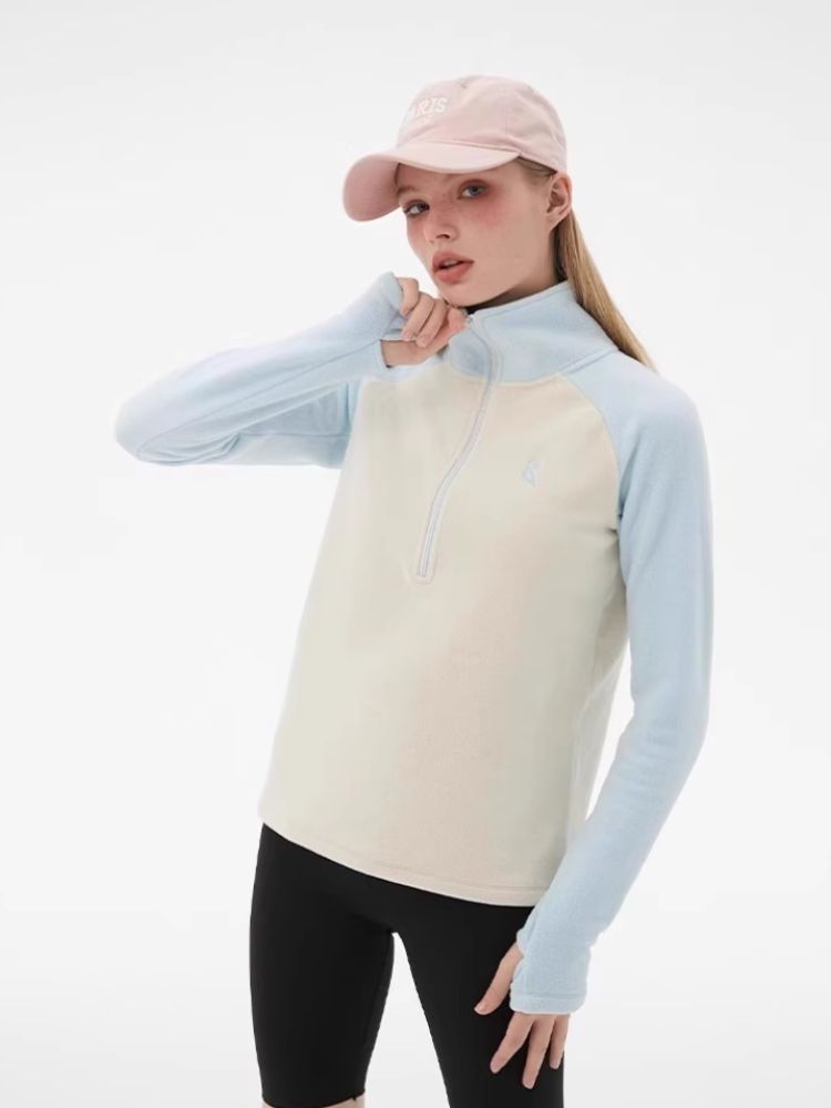 XwXwSeui Women Colorblock Mid Fleece Ski Pullover