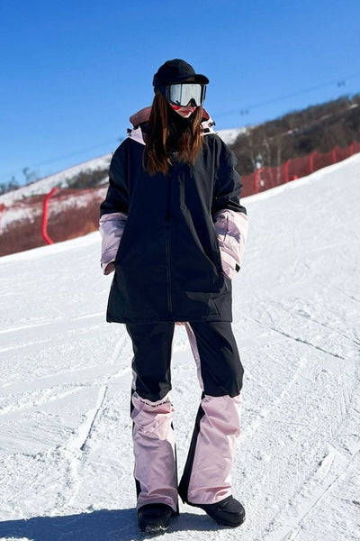 XwXwSeui Men Women Colorblock Outdoor Snow Jacket