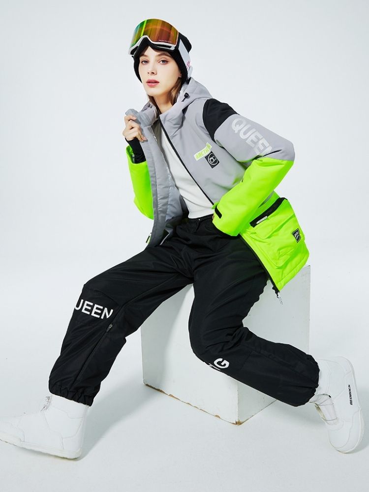 XwXwSeui Men Women Windproof Insulated Snow Suits-Green Series