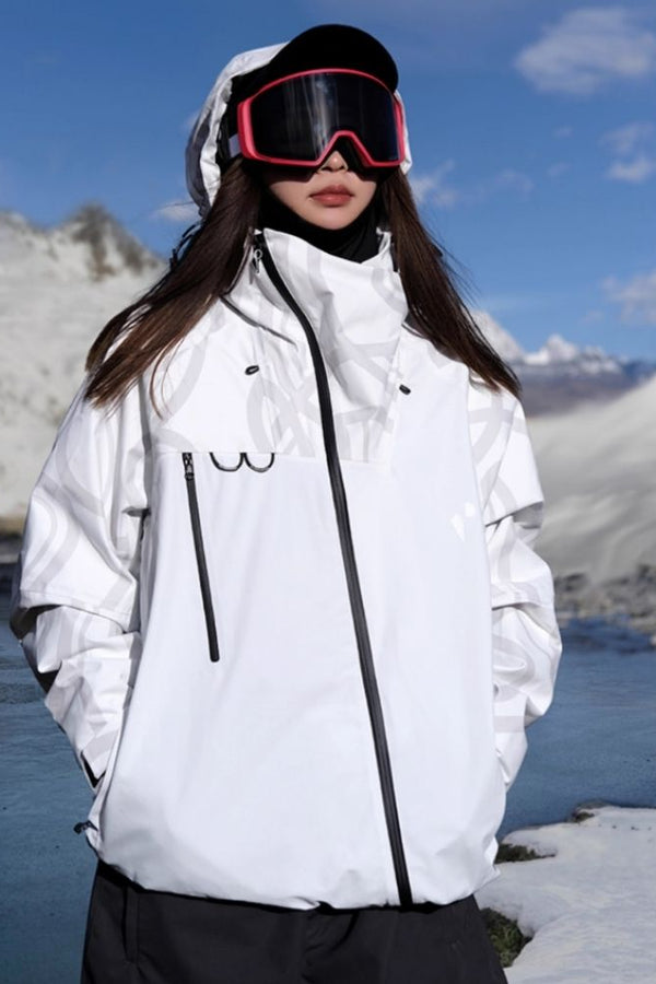 XwXwSeui Men Women 3L Color Zipper Hooded Snow Suits